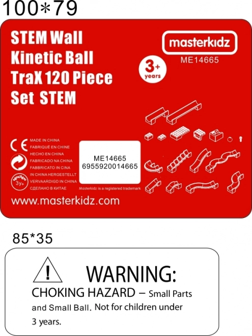 Set de construcție Masterkidz pentru traseu cu bile – Tabla STEM 120 piese