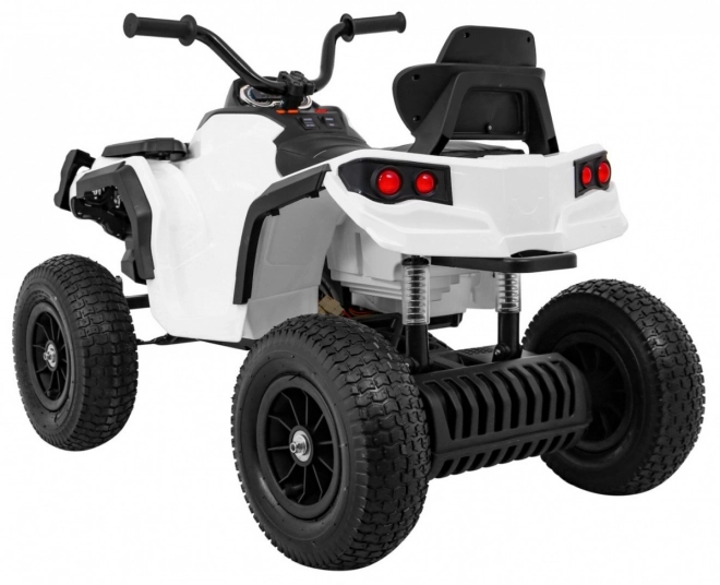 Baterie pentru copii ATV Air Quad Alb + roți gonflabile + radio MP3 + pornire gratuită