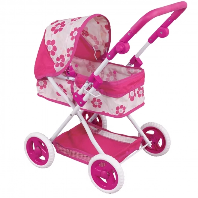 Cărucior pentru păpuși reglabil Woopie Royal cu model floral