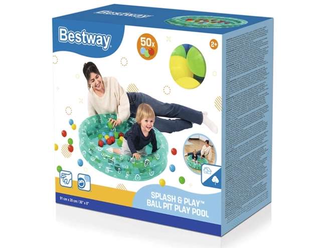 Piscină gonflabilă 2 în 1 cu bile BESTWAY – turcoaz