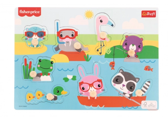 Puzzle din lemn cu animale Fisher Price de la Trefl