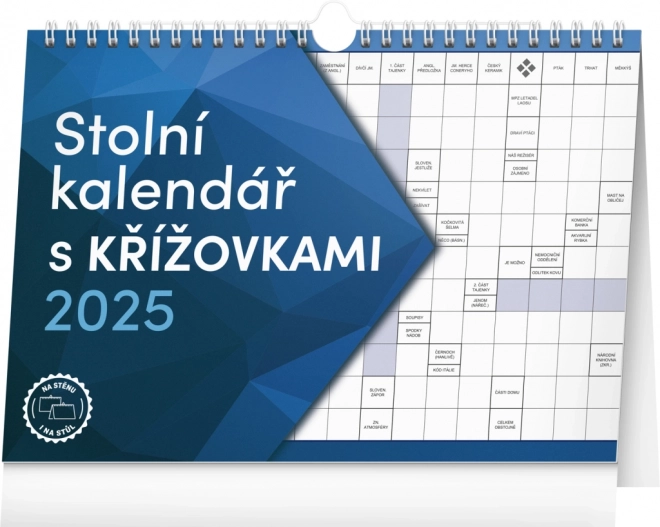 Calendar de birou cu integrame și cârlig 2025