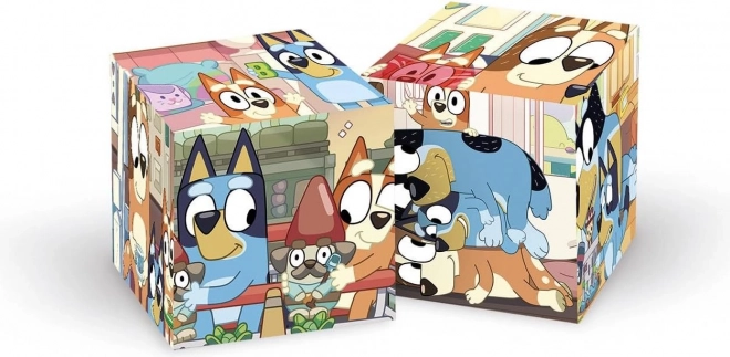 Cuburi puzzle Bluey Clementoni, 6 cuburi