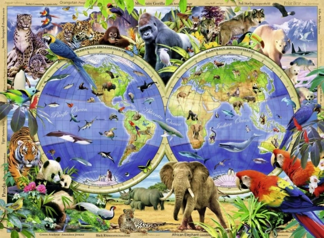 Puzzle cu animale sălbatice XXL 300 piese