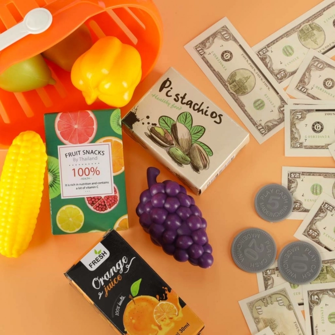 Casă de marcat pentru copii supermarkete cu accesorii 36 buc