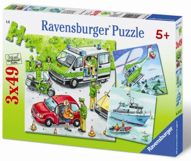 Puzzle acțiune de poliție RAVENSBURGER 3x49 piese