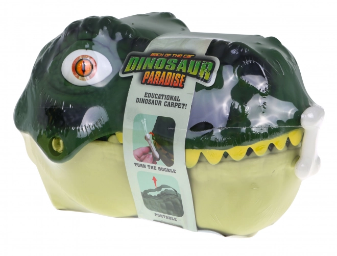 Set figurine Lumea Dinozaurilor pentru copii 3+ cap dinozaur și covor din fetru