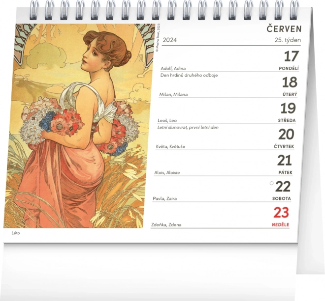 calendar de birou Alfons Mucha 2024