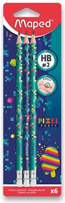 Creion grafit Maped Pixel Party HB, 6 buc.