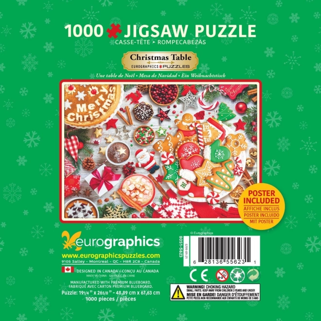 Puzzle masă de Crăciun în cutie metalică 1000 piese