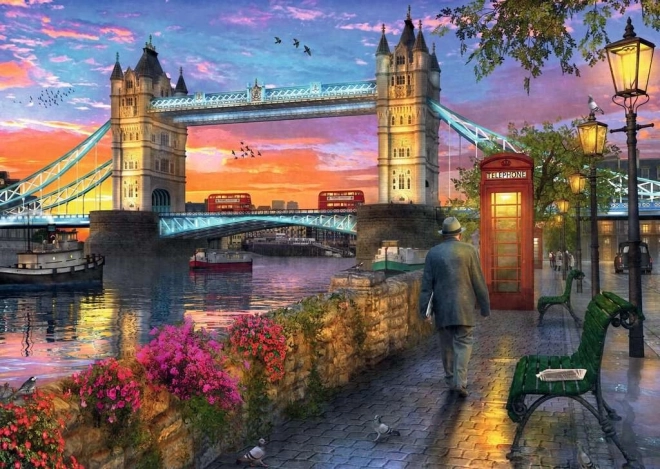 Puzzle 1000 piese apus de soare peste Tower Bridge