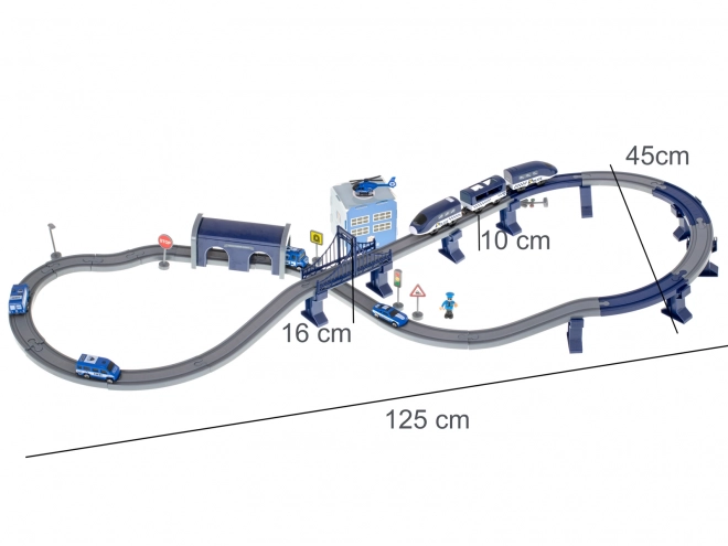 Circuit electric tren politie masini 92 piese