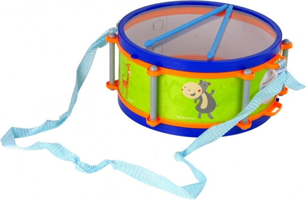 Instrumente muzicale pentru copii - Set tobă, tamburină, fluier, zornăitoare, armonică, animale