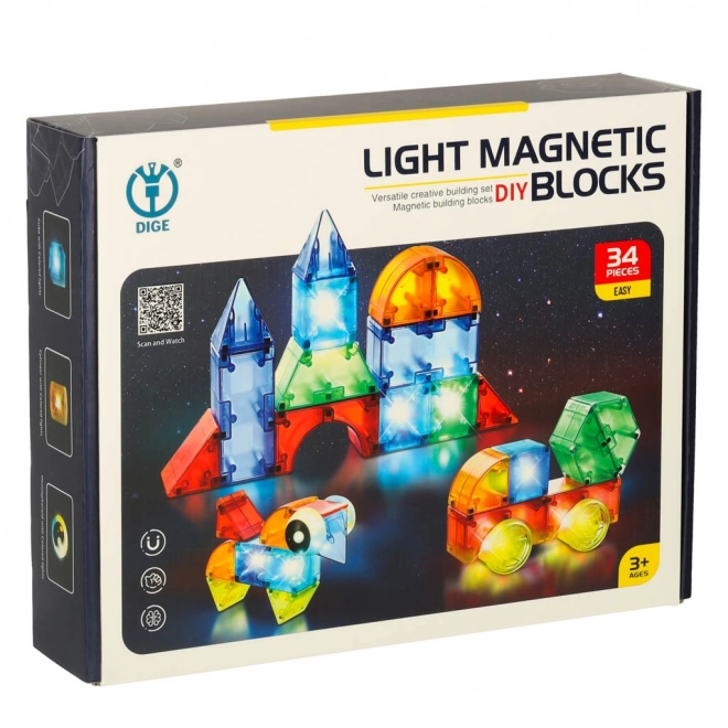 Blocuri magnetice luminoase 32 de piese