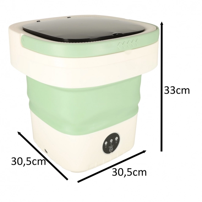 Mașină de spălat rufe pliabilă portabilă verde 12L