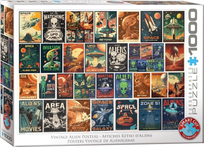 Puzzle vintage postere extratereștri 1000 piese