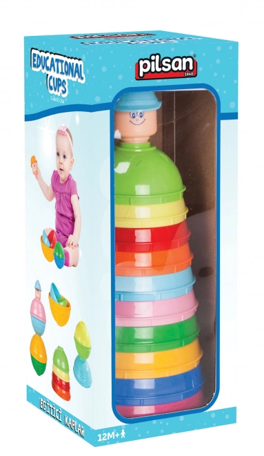 Piramida de cuburi colorate pentru copii