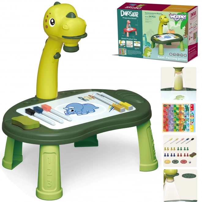 Tablă de desen Proiector Dinozaur cu 24 de modele și două jocuri