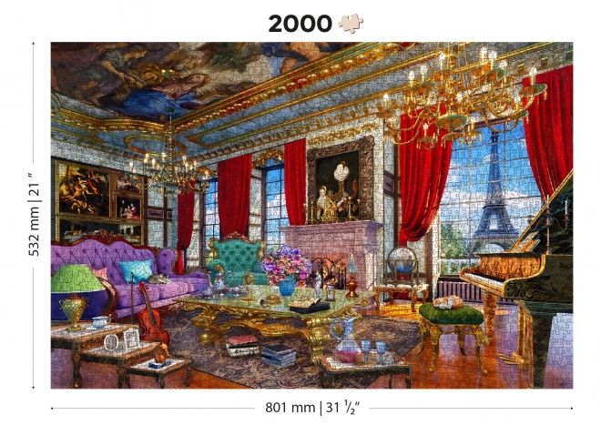 Puzzle de lemn palatul din Paris 2 în 1, 2000 piese EKO