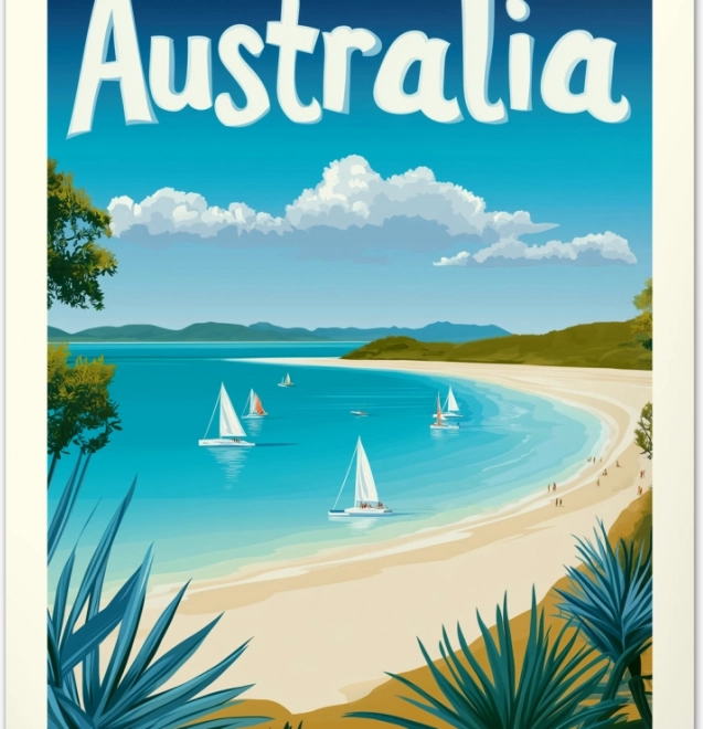 Calendar de perete Afișe vintage Paradisuri tropicale 2026