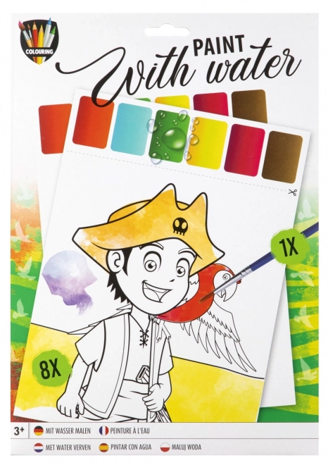 Omalovánky cu apă 8 pagini + pensulă A4
