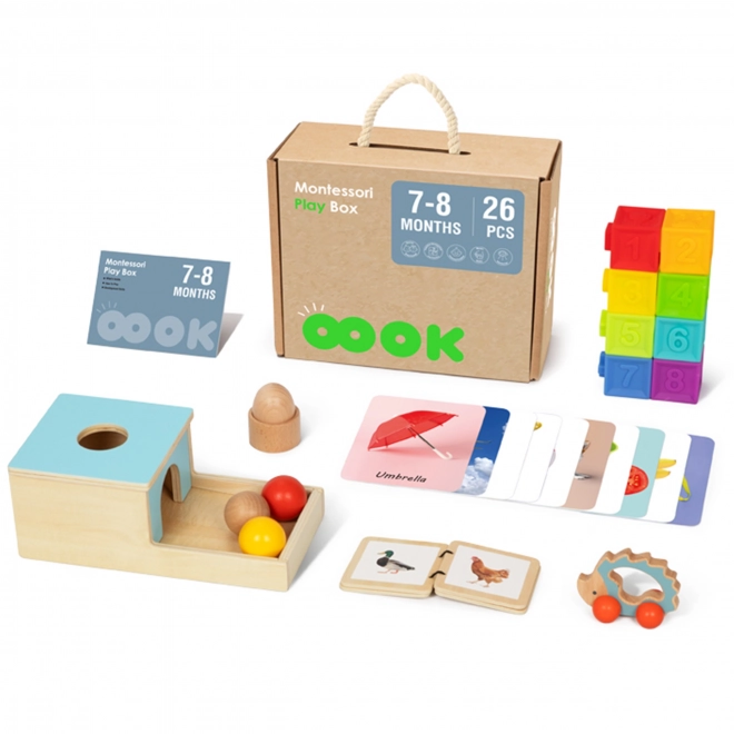 Cutie senzorială Tooky Toy Montessori 6 în 1 pentru bebeluși