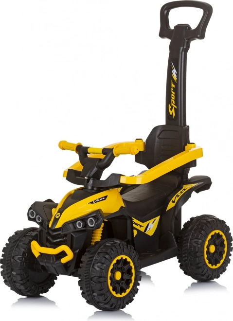 Vehicul de împins cu acoperiș și tijă de ghidare Chipolino ATV galben