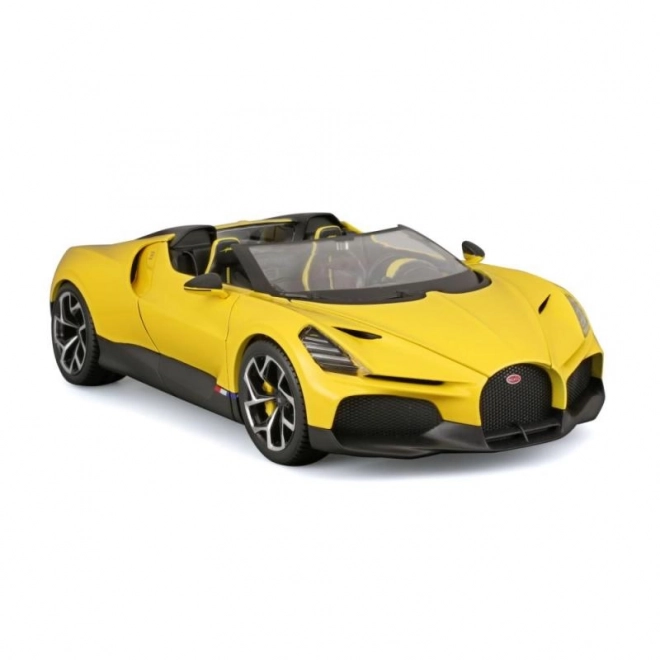 Model auto Bburago Bugatti Mistral galben la scară 1:18