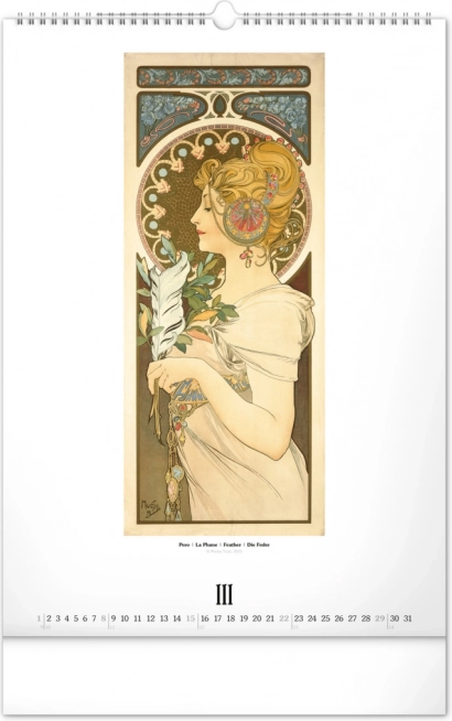 Calendar de perete Alfons Mucha 2026