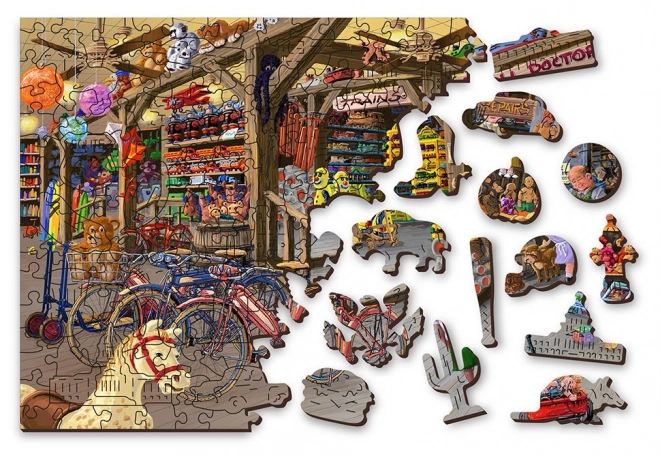 Puzzle din lemn în magazinul de jucării 2-în-1, 400 piese EKO