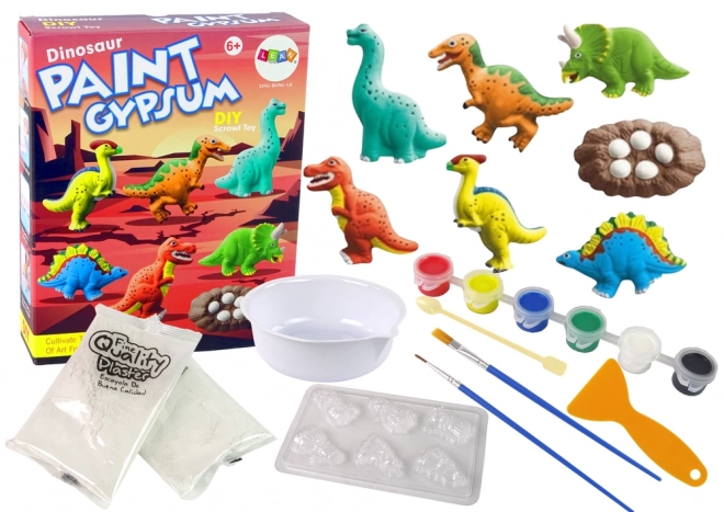 Set creativ dinozauri din ghips de pictat