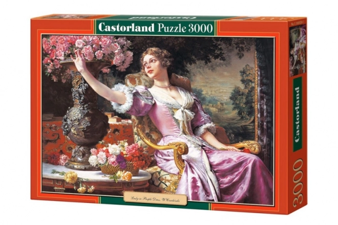 Puzzle 3000 piese femeie în rochie mov de W. Czachórski