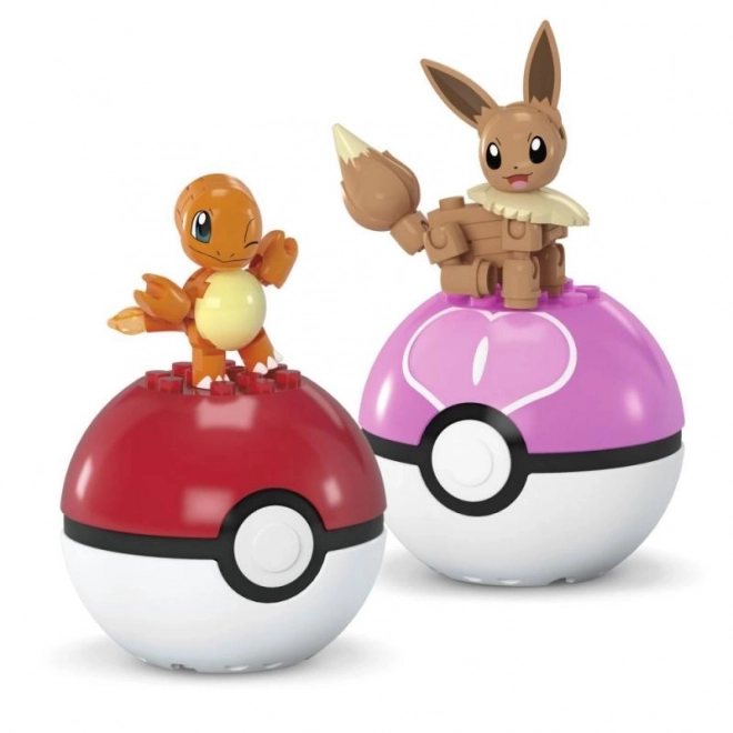 Set de construcție Mega Poke Ball cu Charmander și Eevee