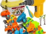 Set de construcție dinozauri 4în1 cu bormașină și șurubelniță pentru copii