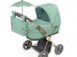 Cărucior pliabil pentru păpuși cu umbrelă și geantă Capriccio 60 cm