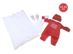 Hăinuțe pentru păpușă NEW BORN 43–44 cm – set din 3 piese cu perniță și păturică de alint