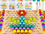 Puzzle din mărgele de lemn