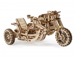 Ugears puzzle 3D motocicletă cu ataș – model mecanic din lemn