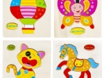 Puzzle din lemn - 4 seturi