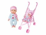 Bebeluș cu sunete și cu cărucior 27 cm – ambalaj în limba cehă