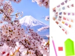 Set de pictură cu diamante cu motiv de floare de cireș