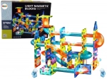 Pistă magnetică cu bile luminoase, 110 piese