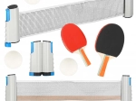 Set de tenis de masă cu plasă extensibilă și 2 palete