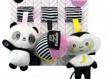 Jucărie din pluș contrastantă de agățat - maimuță, panda, minge