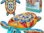 Țestoasă gonflabilă colorată cu mânere Bestway cu imprimeu Majolika 183x173 cm
