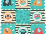 Puzzle din spumă moale Bufniță și Elefant 9 buc