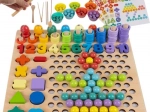 Puzzle mozaic din lemn cu mărgele și cifre
