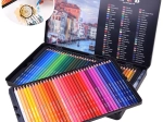 Set creioane acuarelă în cutie metalică, 72 de culori