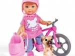 Păpușa Evi cu bicicletă și cățel