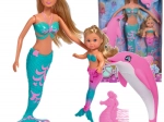 Steffi Love Mermaid Friends – set de păpuși sirene Steffi și Evi cu delfin și pieptene